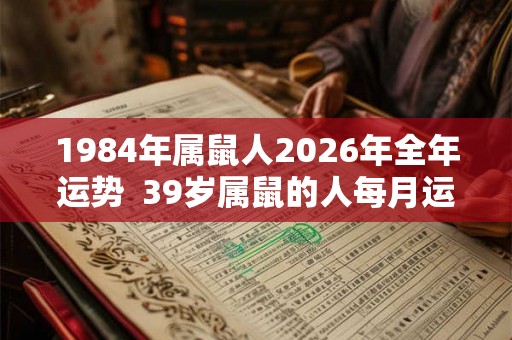 1984年属鼠人2026年全年运势  39岁属鼠的人每月运势及运程