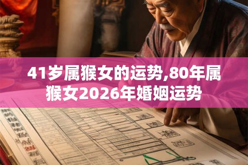 41岁属猴女的运势,80年属猴女2026年婚姻运势 41岁属猴女的运势,80年属猴女2026年婚姻运势