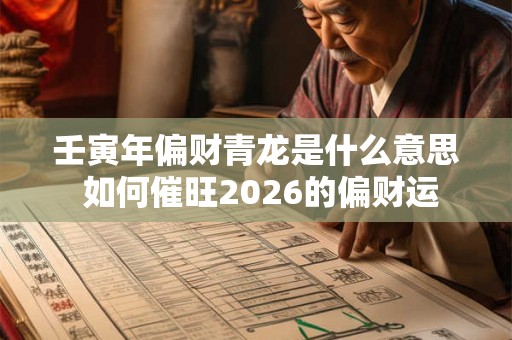 壬寅年偏财青龙是什么意思 如何催旺2026的偏财运
