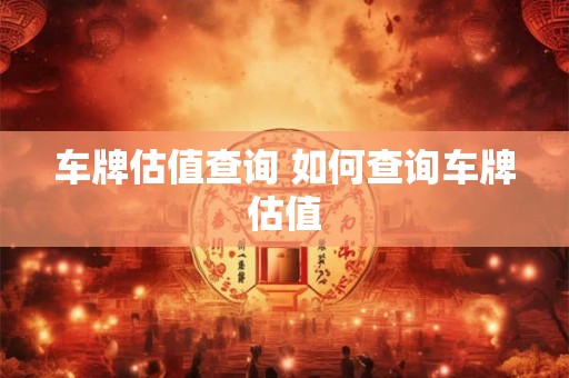 车牌估值查询 如何查询车牌估值 车牌估值查询 如何查询车牌估值