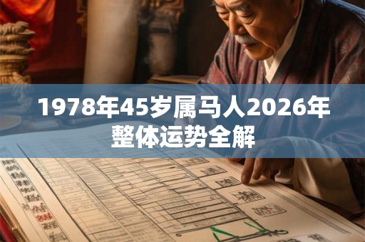 1978年45岁属马人2026年整体运势全解 1978年45岁属马人2026年整体运势全解