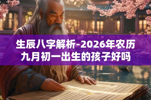 生辰八字解析-2026年农历九月初一出生的孩子好吗