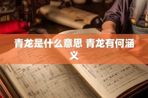 青龙是什么意思 青龙有何涵义