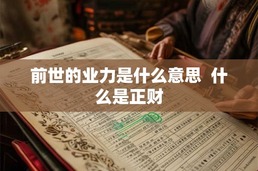 前世的业力是什么意思 什么是正财 前世的业力是什么意思 什么是正财