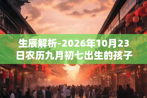 生辰解析-2026年10月23日农历九月初七出生的孩子八字起名