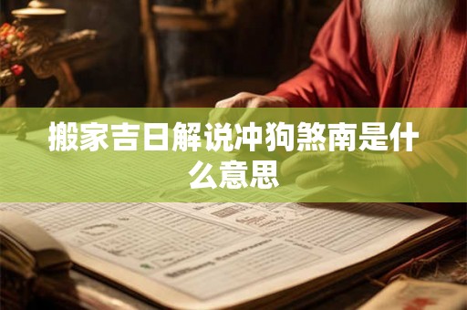 搬家吉日解说冲狗煞南是什么意思
