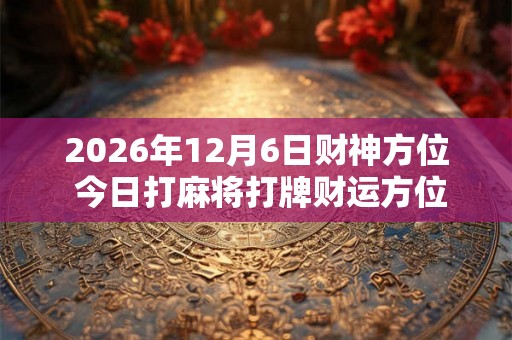 2026年12月6日财神方位 今日打麻将打牌财运方位