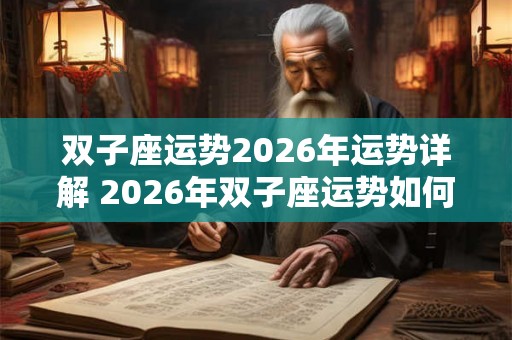 双子座运势2026年运势详解 2026年双子座运势如何