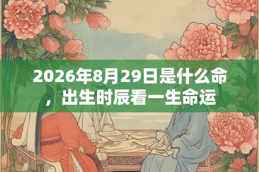 2026年8月29日是什么命，出生时辰看一生命运