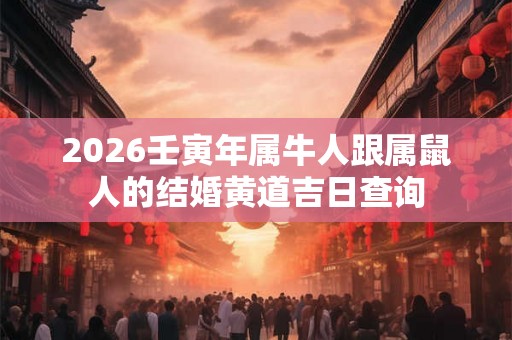 2026壬寅年属牛人跟属鼠人的结婚黄道吉日查询