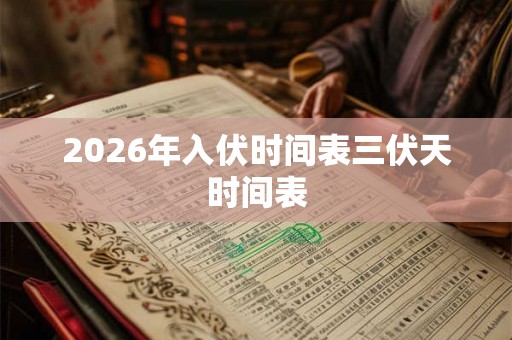 2026年入伏时间表三伏天时间表 2026年入伏时间表三伏天时间表