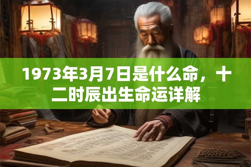 1973年3月7日是什么命，十二时辰出生命运详解