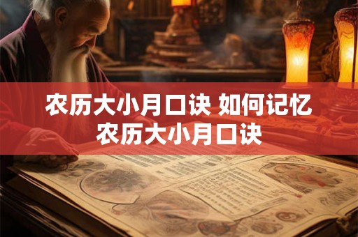 农历大小月口诀 如何记忆农历大小月口诀