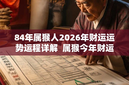 84年属猴人2026年财运运势运程详解  属猴今年财运怎么样