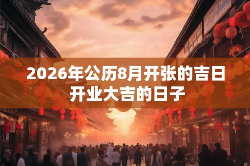 2026年公历8月开张的吉日 开业大吉的日子