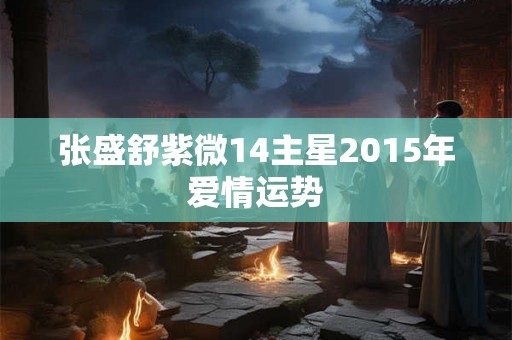 张盛舒紫微14主星2015年爱情运势