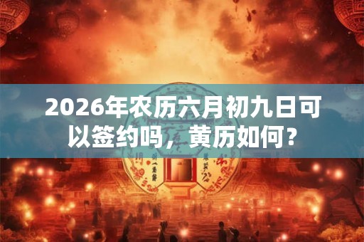 2026年农历六月初九日可以签约吗,黄历如何? 2026年农历六月初九日可以签约吗,黄历如何?