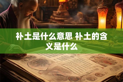 补土是什么意思 补土的含义是什么 补土是什么意思 补土的含义是什么
