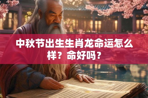 中秋节出生生肖龙命运怎么样？命好吗？