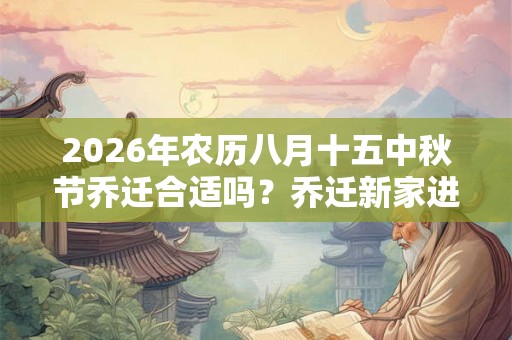 2026年农历八月十五中秋节乔迁合适吗？乔迁新家进门拿什么？