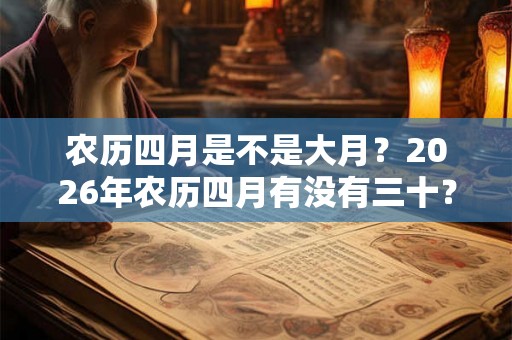农历四月是不是大月？2026年农历四月有没有三十？