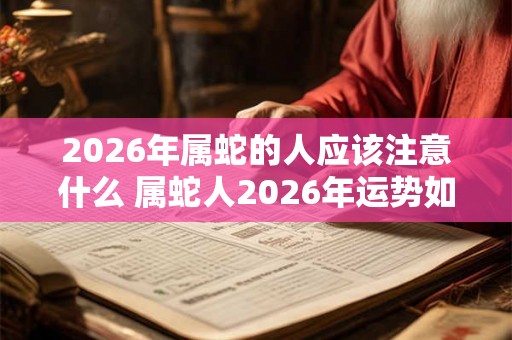 2026年属蛇的人应该注意什么 属蛇人2026年运势如何
