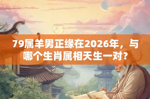 79属羊男正缘在2026年，与哪个生肖属相天生一对？