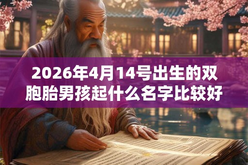 2026年4月14号出生的双胞胎男孩起什么名字比较好，五行属什么