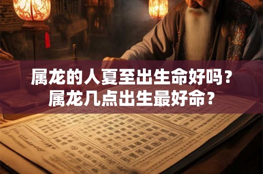 属龙的人夏至出生命好吗？属龙几点出生最好命？