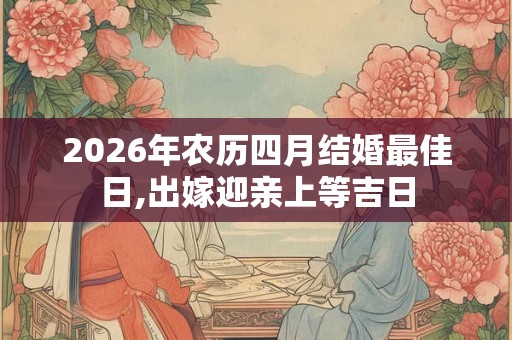 2026年农历四月结婚最佳日,出嫁迎亲上等吉日