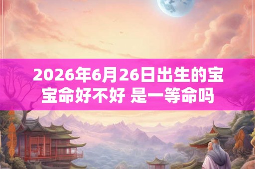 2026年6月26日出生的宝宝命好不好 是一等命吗