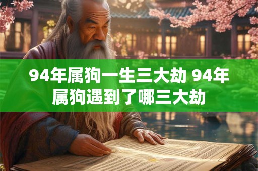 94年属狗一生三大劫 94年属狗遇到了哪三大劫