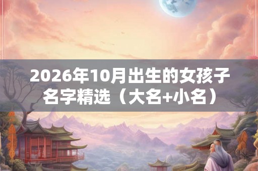 2026年10月出生的女孩子名字精选（大名+小名）