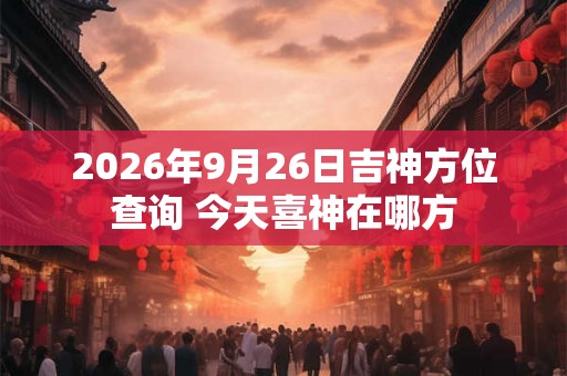 2026年9月26日吉神方位查询 今天喜神在哪方