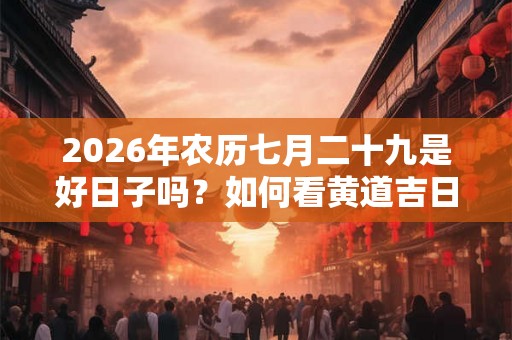 2026年农历七月二十九是好日子吗？如何看黄道吉日？