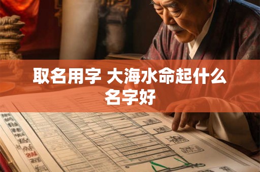 取名用字 大海水命起什么名字好