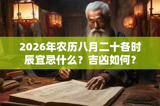 2026年农历八月二十各时辰宜忌什么？吉凶如何？