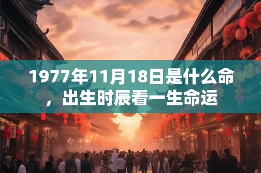 1977年11月18日是什么命，出生时辰看一生命运