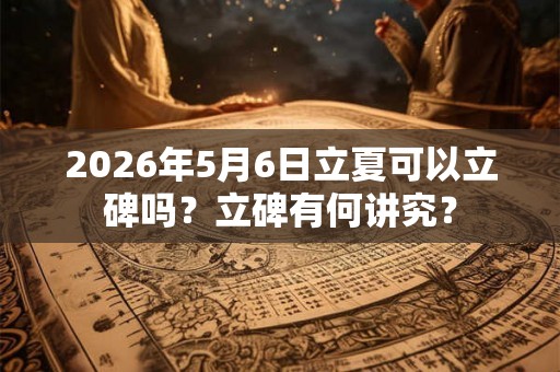2026年5月6日立夏可以立碑吗？立碑有何讲究？