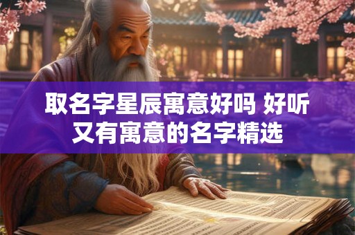 取名字星辰寓意好吗 好听又有寓意的名字精选