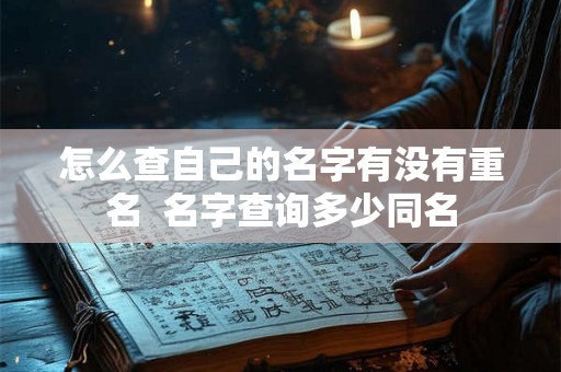 怎么查自己的名字有没有重名  名字查询多少同名