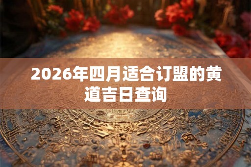 2026年四月适合订盟的黄道吉日查询