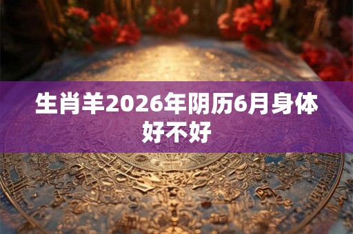 生肖羊2026年阴历6月身体好不好