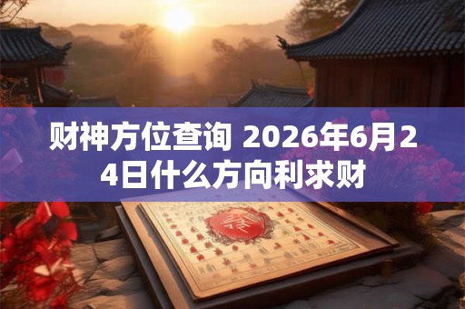财神方位查询 2026年6月24日什么方向利求财