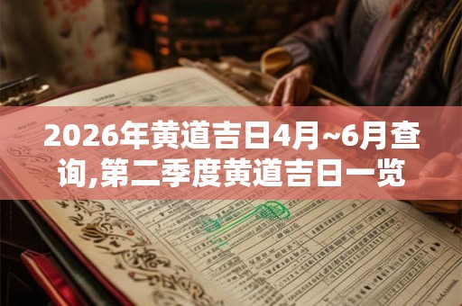 2026年黄道吉日4月~6月查询,第二季度黄道吉日一览表
