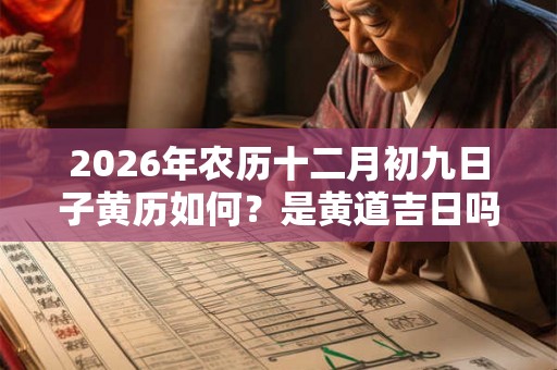 2026年农历十二月初九日子黄历如何？是黄道吉日吗？