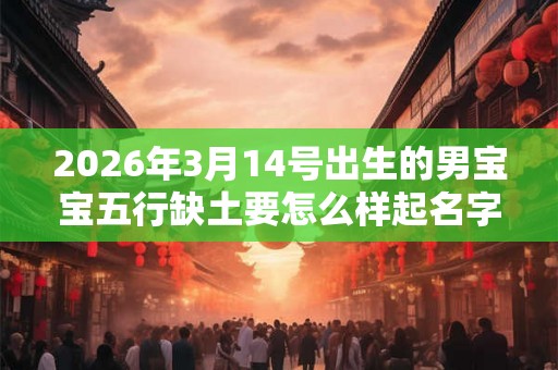 2026年3月14号出生的男宝宝五行缺土要怎么样起名字 2026年3月14号出生的男宝宝五行缺土要怎么样起名字