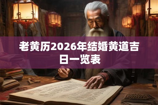 老黄历2026年结婚黄道吉日一览表