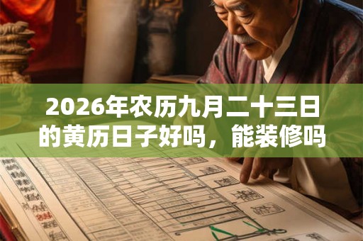 2026年农历九月二十三日的黄历日子好吗,能装修吗? 2026年农历九月二十三日的黄历日子好吗,能装修吗?