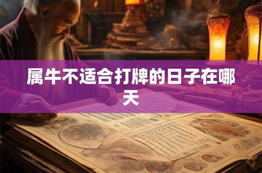 属牛不适合打牌的日子在哪天